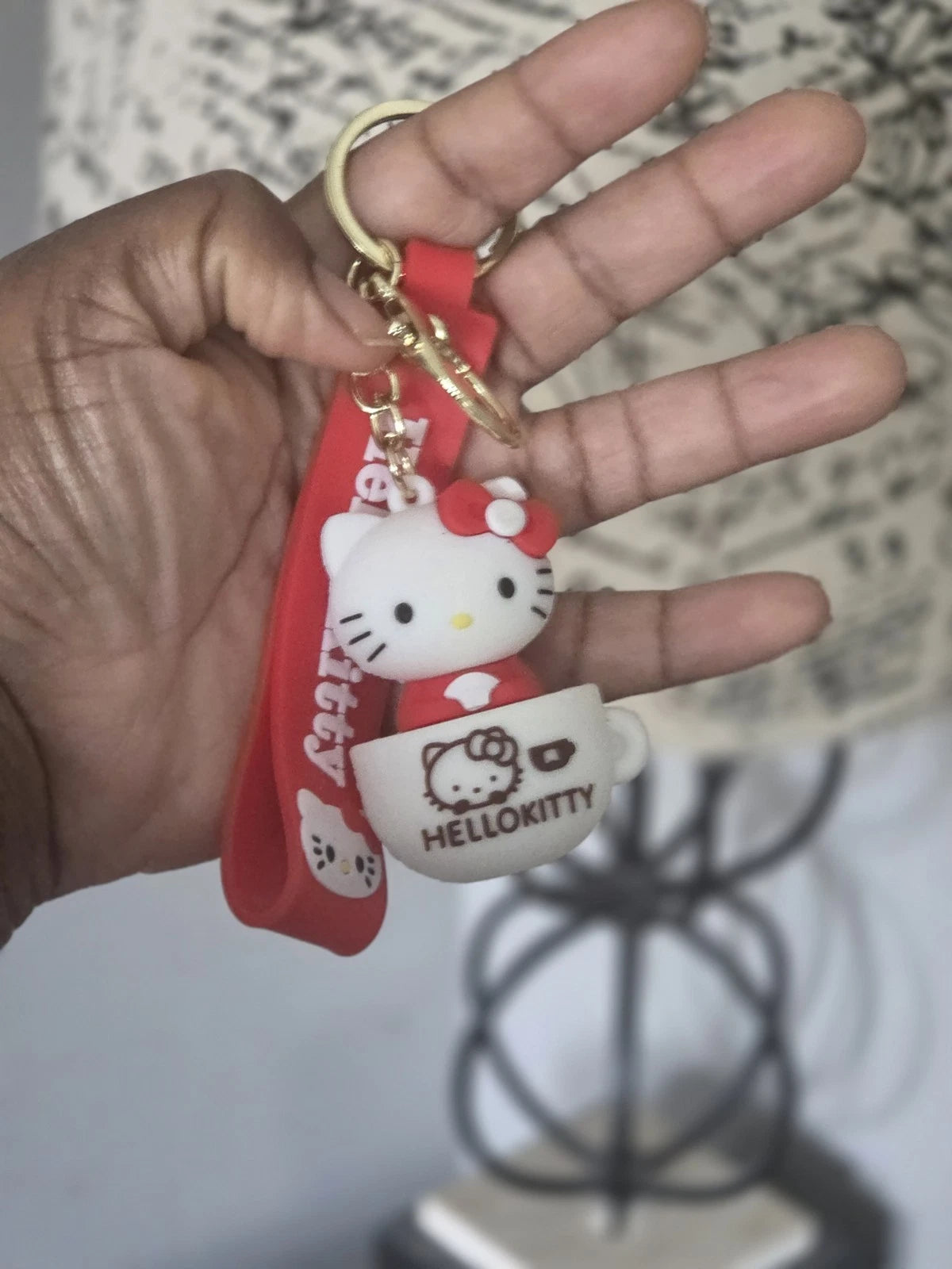 Best-Selling Hello Kitty Keychain in a Cute Cup | Red - Official Merchandise